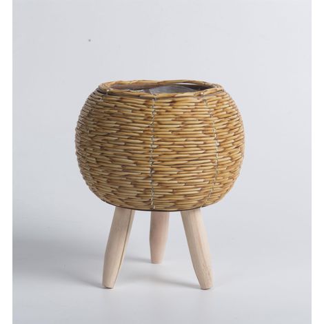 Panier Tissé Pour Plantes - Support En Bois Pour Pot De Fleurs - Intérieur Balcon Jardin - 19,5 X 16 X 16 Cm - 1 Pièce (1/5)