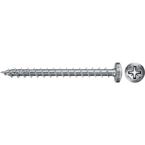 Fischer 100x Power-Fast II FPF II PZF 6 x 50 mm BC Pan Head con huella en cruz PZ Rosca completa galvanizada azul pasivada - 670536