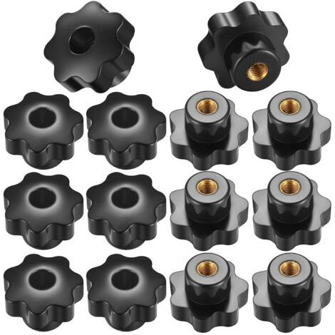 14 Pièces Bouton de Serrage à Filetage Moleté M8, Poignée Boutons en Etoile Filetage Intérieur pour Appareils Mécaniques, Instruments (1/5)