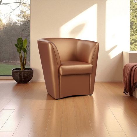Poltrona in ecopelle Bronzo Valentina per casa ufficio (1/5)