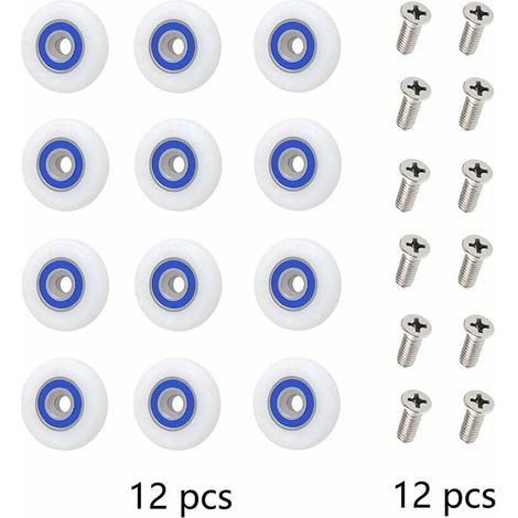 Roulette Porte Douche Roulettes pour Porte de Douche Roulette Porte Douche Roues Roulettes de Rechange Roulette Porte Roulette de Douche pour Porte de Douche avec Des Vis,27 mm de diamètre,Starlight,1 (1/3)