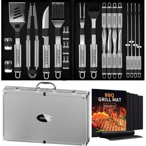 Juego de accesorios para parrilla STILHOFF STRONG GRILL, cubiertos (32 piezas, 26 piezas + estuche + 5 tapetes) (1/5)