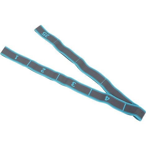Sangle de yoga extensible pour femmes - Bande d'entraînement multifonction gris-bleu (1/5)