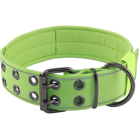 Collier Tactique Pour Chien - Nylon Réfléchissant Avec Boucle Métal Et Poignée De Contrôle - Pour Chien Moyen (1/5)