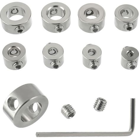 3/4/5/6/7/8/9/10mm 8 pièces butée de profondeur bague Positionneur de Foret localisateur HSS limiteur de profondeur, avec clé Hexagonale (1/5)