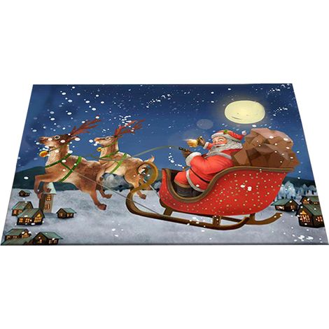 Tapis De Porte De Noël - Tapis D'Entrée Lavable - Pour Intérieur Et Extérieur - 45 X 75 Cm - 1 Pièce (1/5)
