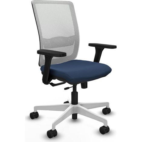 Silla piqueras y crespo Haches blanco malla y cuero sintético (1/2)