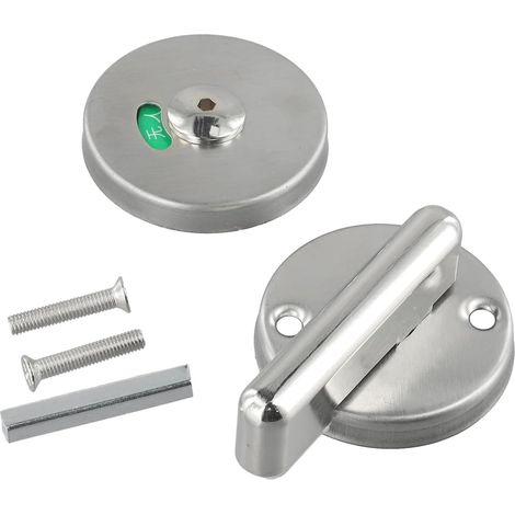 Indicateur de toilettes pour handicapés - Panneau de porte en acier inoxydable pour toilettes publiques et cabines de WC - Finition brossée (1/5)