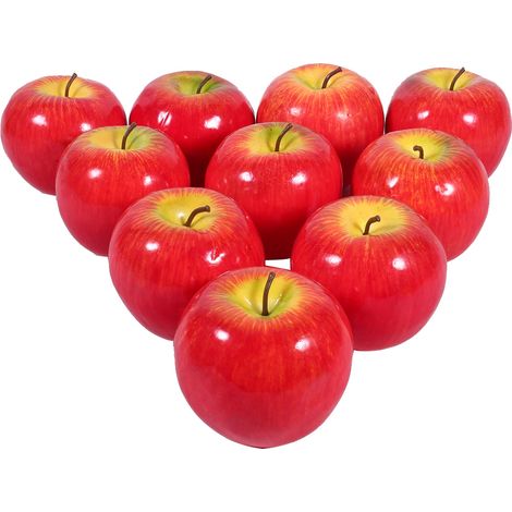 10 Pomme artificielle, mousse haute densité, réaliste, décoration cuisine, fête, mariage (1/5)