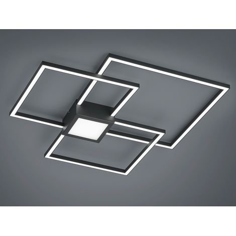 Große LED Deckenleuchte HYDRA dimmbar & extra flach, Anthrazit, Breite 65cm (1/5)
