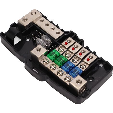 Porte-fusibles stéréo ANL pour autoradio, 2 entrées, 4 sorties, avec affichage LED, pour voitures, SUV, bus, camping-cars, yachts et bateaux. (1/5)