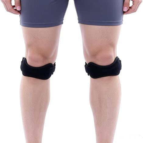 Genouillère unisexe, orthèse rotulienne, réglable, antidérapante, sangle rotulienne pour la stabilisation, convient aux sauteurs, aux joueurs de basket-ball, aux joueurs de volley-ball et aux coureurs (1/2)