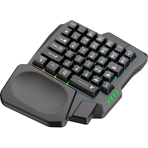 Clavier de à Une Main USB Filaire 35 Touches Ergonomique Rétroéclairage RVB Mini Clavier pour Ordinateur Portable PC de Bureau Smartphone (1/5)