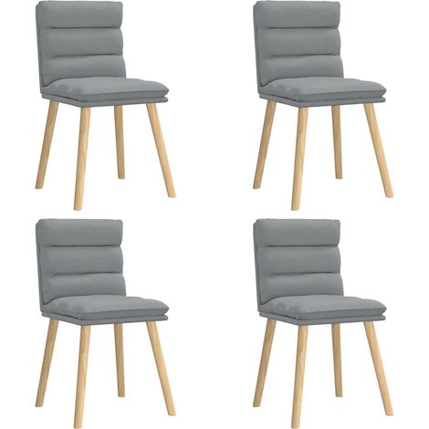Lot de 4 Chaises à manger,Chaise de cuisine gris clair tissu CFW86720 (1/5)