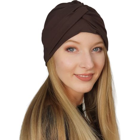 Damen-Turban Sara 25 Schokoladen-Bambushut auch nach Chemotherapie (1/5)