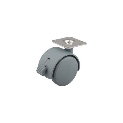 40-mm-Möbelrolle, grau, mit Bremsbelag SANS MARQUE
