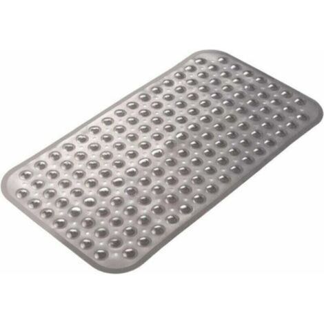 Tapis de Bain, Tapis de Douche Rectangulaire Antidérapant de Taille Moyenne 7038CM avec Ventouse et Trous de Drainage, Tapis de Bain Tapis de Salle de Bain Lavable en Machine (Gris (1/4)