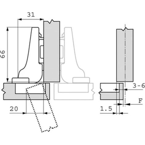 Blum Clip top 107° cerniera in acciaio nickelato