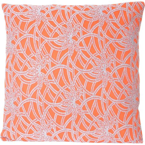 Cuscino decorativo imbottito da divano Karo T773 poliestere 45x45cm arancio