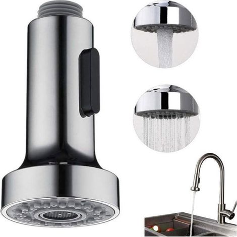 Bec Verseur de Robinet de Cuisine 2 Fonctions, Douchette Extractible et Réglable, Remplacer Standard, Installation Simple (1/5)