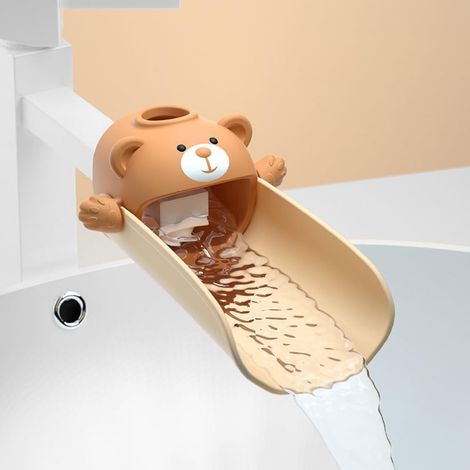 Faucet Extender for Sink Easy Use Sink Faucet Extenders with Temperature Sensitive for Toddlers, Kids Hand Washing Faucet Extension for Bathroom Sink, Kitchen, Brown (1/5)