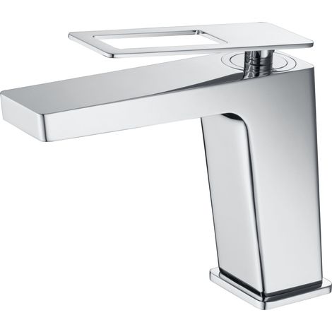 IMEX grifería de lavabo en latón y zama cromado con cartucho cerámico Ø26 mm flexibles 3-8 incluidos altura 153 mm proyección 140 mm – Modelo SUECIA BDC032-1 (1/3)