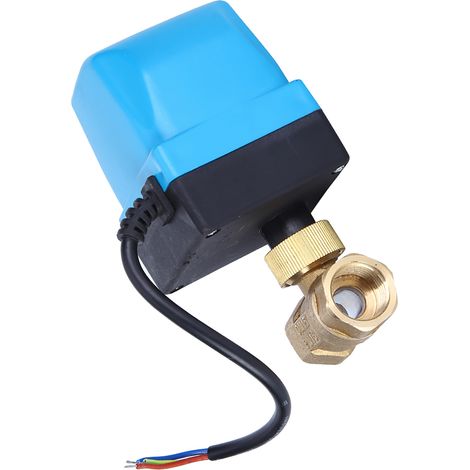 Vanne à bille électrique 2 voies, 3 fils, 2 commandes, protection IP68, moteur synchrone, bleue, AC220V, G1/2 pouce (1/5)