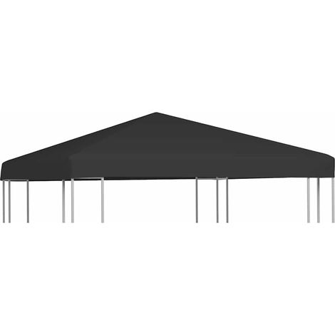 Toile de toit de belvédère 270 g/m² 3x3 m Noir (1/5)
