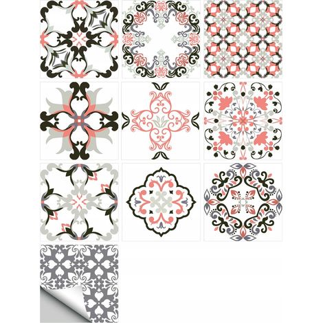 Set di 10 pannelli autoadesivi in PVC effetto patchwork, 20x20 cm, zm-06-026 (1/5)