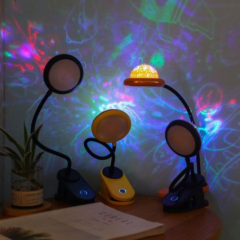 Sternenprojektionslampe, USB-aufladbar, zum Anklemmen, für farbenfrohes Ambiente (fürs Kinderzimmer)