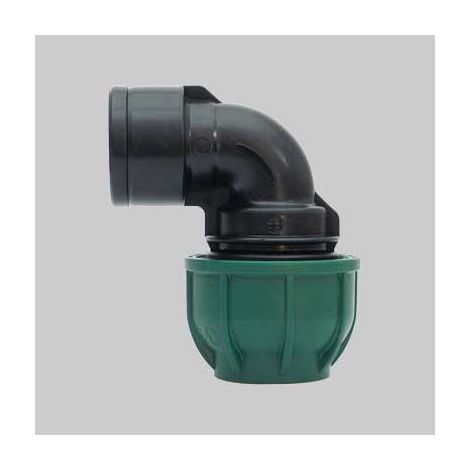 Gomito a 90 gradi   a stringere con derivazione fil. femmina diametro mm 32x1 pollici  - 10 pn