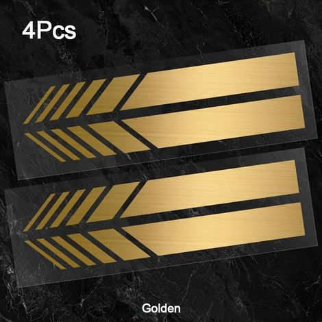 Autocollants réfléchissants JDM dorés pour voiture - Bandes classiques en vinyle, auto-adhésifs et faciles à installer - Compatibles avec toutes les carrosseries - Imperméables, lot de 4 (1/4)