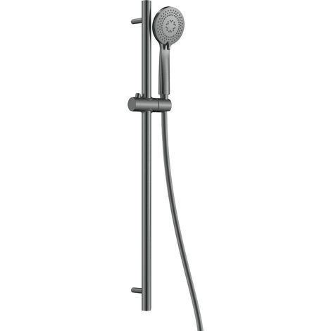 Deante Ensemble de Douche 3-Fonctions - Modèle Arnika - Couleur Titane - Design Moderne - Acier Inoxydable (1/3)