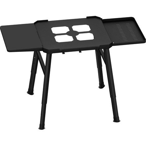 Support de barbecue pour barbecue d'extérieur - Support électrique réglable en hauteur avec double table latérale - Support de four à pizza avec crochets de suspension (1/5)