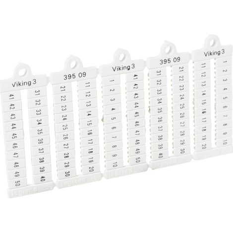 Plaque de 100 repères à lecture horiz bloc de jonct Viking 3 pas 5mm chiffres 1-50