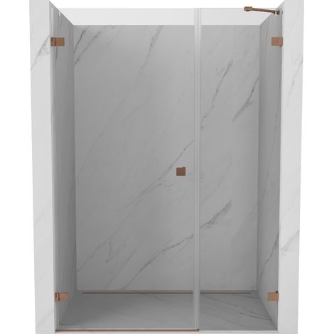 Mexen Lunar-B porte de douche pivotante gauche 150 cm, transparent, cuivre brossé - 832S-150-050-65-00-L (1/5)