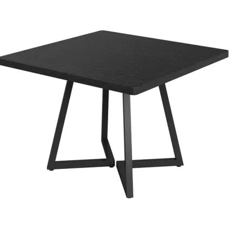 Table carrée rustique en bois vintage et métal noir, 80 x 80 cm – Table à manger compacte pour 2-4 personnes (1/5)