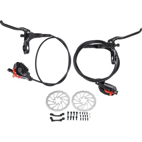 Hydraulische 4-Kolben-Scheibenbremsen aus Aluminiumlegierung für Vorder- und Hinterrad, für Mountainbikes, schwarz (1/5)