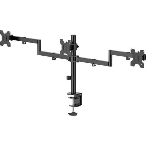 Hama Supporto da tavolo per monitor 3 Display: (s) 68,6 cm (27) Nero Regolabile in altezza, Inclinabile, Rotante, Gire (1/5)