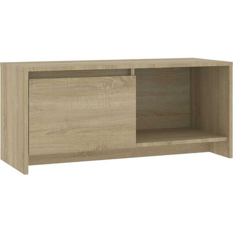 Meuble TV, Étagère TV, Meuble de Salon, Chêne sonoma 90x35x40 cm Aggloméré OIB2951E (1/5)