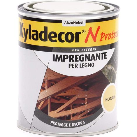 Xyladecor N PROTECT Fondo Impregnante per Legno Esterno a base solvente, Protettivo e Decorativo, Pronto Uso, Trasparente INCOLORE 750ML, 750 ML (1/5)