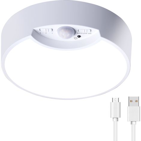 Plafonnier rechargeable 120 LED, 300 lm, avec détecteur de mouvement, suspension pour salon, chambre, cuisine, décoration intérieure (maison, chambre, café), usage quotidien. (1/5)