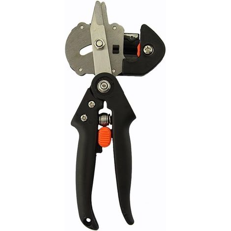 Finishing scissors with integrated pruner for grafting fruit branches and trees with 3 replacement blades