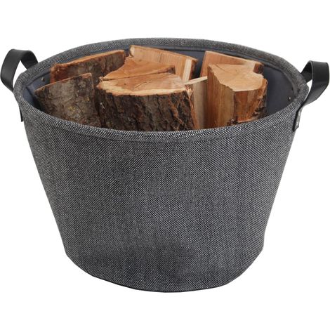 Panier A Buches Tissu Teahupoo Anthracite - LE MARQUIER (1/2)
