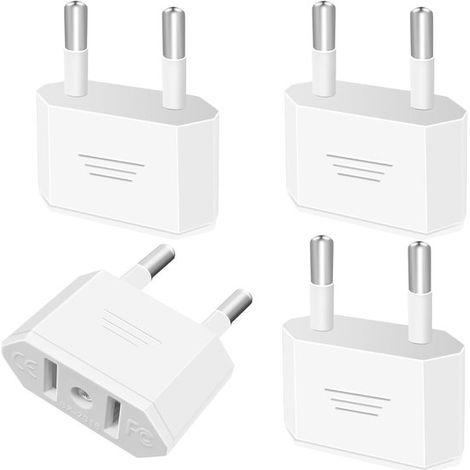 4-teiliges Set mit US-Steckeradaptern，Adapter von den USA nach Frankreich，Adapter von den USA nach Deutschland，Adapter von den USA auf die EU (1/5)