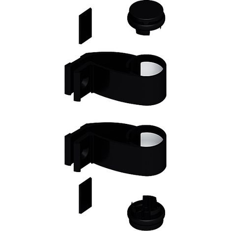 La Croisee Ds – Poignée de porte coulissante alu brut DIVA X – Finition noire RAL 9005 – Longueur 40 mm – Kit avec supports et bouchons inclus (1/2)