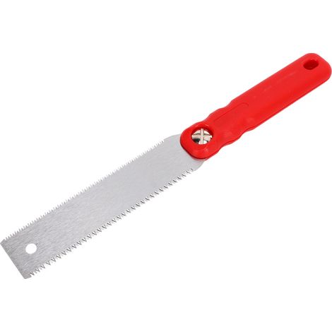 Scie Japonaise à Tirer Double Tranchant, Petite Lame Fine, Manche Plastique, Coupe Affleurante pour Panneaux Muraux et Travail du Bois (1/5)