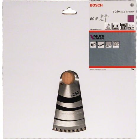Bosch PRO Multi Material Kreissägeblatt, 250 x 3,2 x 30 mm, T80