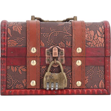 Large Capacity Vintage Wooden Jewelry Box Organizer, Exquisite Craftsmanship for Home Decor Accessories, Retro Decorative Storage Container (1/5)