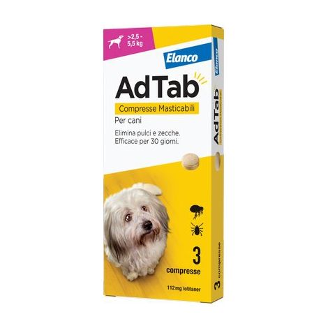 ANTIPARASSITARIO ADTAB CANI ELANCO - KG  2,5/5,5 CF=PZ 3- 1 confezioni